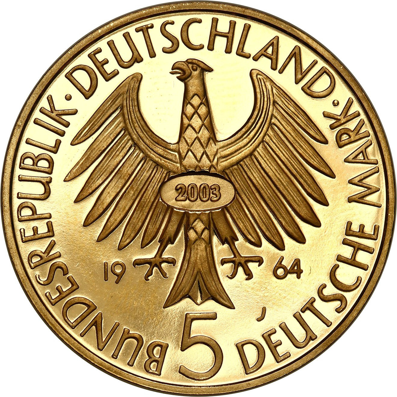 Niemcy. 5 marek 2003 Johann Gottlieb Fichte - ZŁOTO